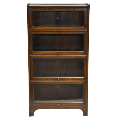 Lot 354 - Oak four-section Globe Wernicke style bookcase