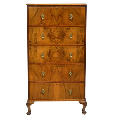 Lot 356 - Georgian style walnut tallboy