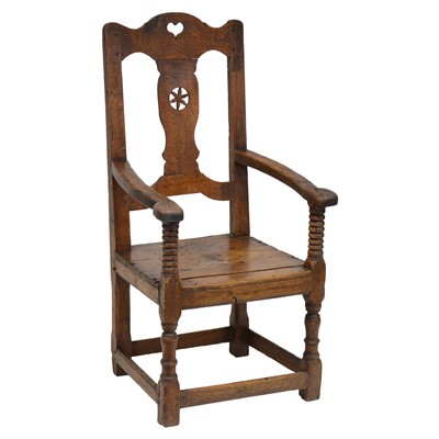 Lot 423 - Provincial oak chair, 18th/19th Century