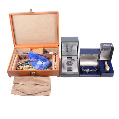 Lot 515 - A collection of costume jewellery and wristwatches.