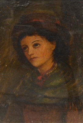 Lot 270 - English School, Young woman wearing a hat