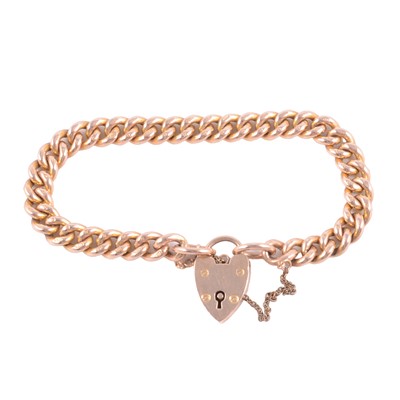 Lot 191 - A 9 carat yellow gold bracelet.