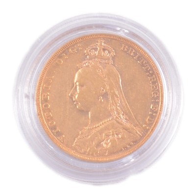 Lot 223 - A Gold Full Sovereign Coin, Victoria Jubilee Head 1891, Melbourne Mint Mark.