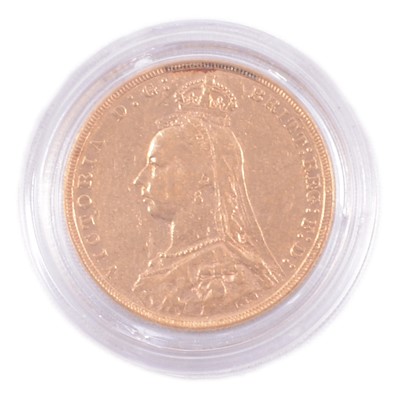 Lot 220 - A Gold Full Sovereign Coin, Victoria Jubilee Head 1891.