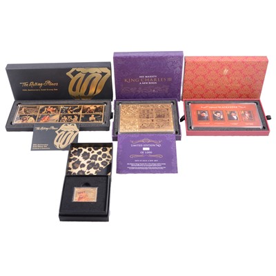 Lot 218 - Four boxed sets of replica stamps in gold.