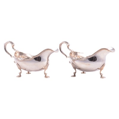 Lot 227 - A pair of silver sauce boats,Hampton Utilities, Birmingham 1979.