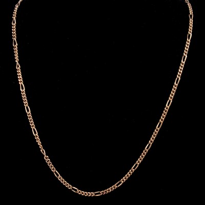 Lot 302 - A 9 carat yellow gold chain necklace.
