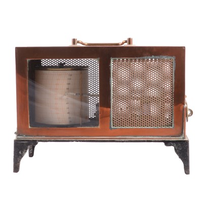 Lot 73 - Copper and brass cased barograph