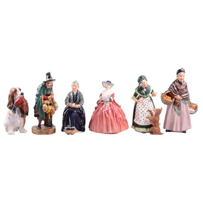 Lot 81 - Nine Royal Doulton figurines and a Royal Worcester figurine