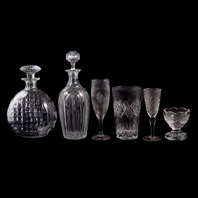 Lot 100 - Two boxes of assorted cut crystal glassware