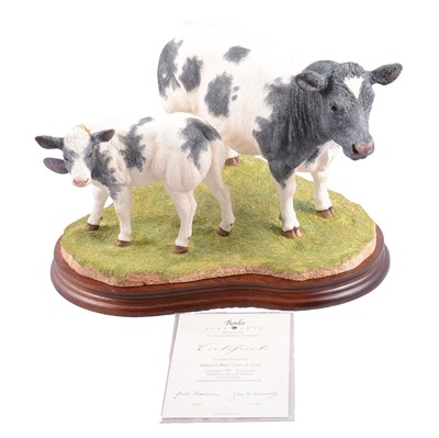 Lot 5 - Border Fine Arts, 'Belgian Blue Cow and Calf' (Style Three)