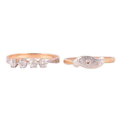 Lot 107 - Two diamond rings.