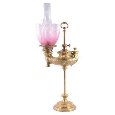 Lot 135 - German brass Student's lamp by Wild & Wessel