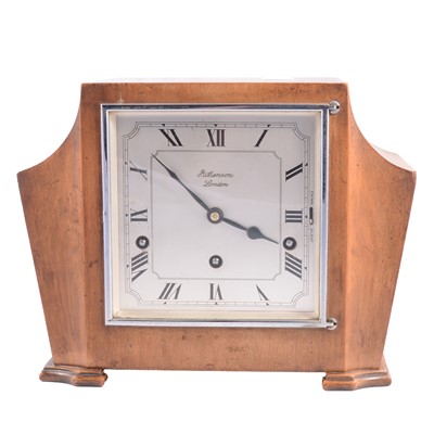 Lot 132 - Walnut cased Art Deco mantel clock, by J W Benson, London