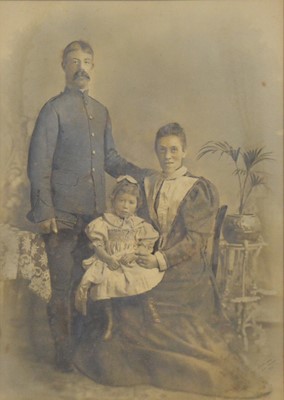 Lot 276 - Military interest: Late Victorian memorial sampler and photograph