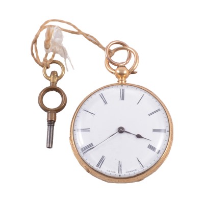 Lot 112 - 18ct gold fob watch