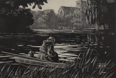 Lot 280 - Denys Watkins-Pitchford, Monk fishing on a pool