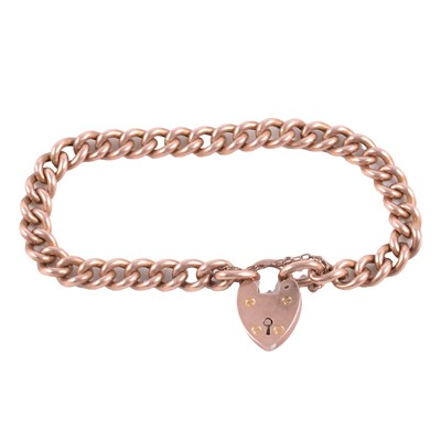 Lot 221 - A 9 carat rose gold hollow curb link bracelet.