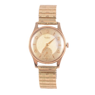 Lot 432 - Rotary - a gentleman's 9 carat yellow gold manual wind wristwatch, and two other wristwatches.