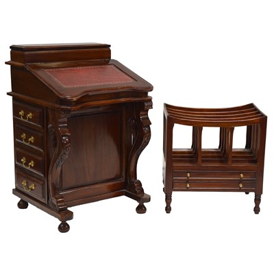 Lot 470 - Reproduction mahogany Davenport desk, and a reproduction Canterbury