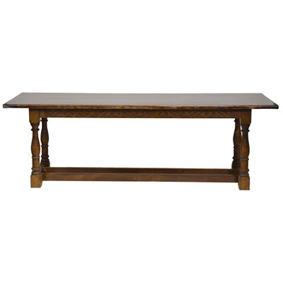 Lot 487 - Craftsman made oak refectory table