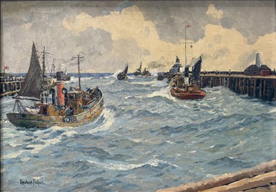 Lot 278 - Rowland Fisher, Drifters leaving Gorleston