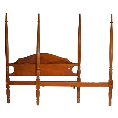 Lot 385 - George III style walnut four poster bed, craftsman made