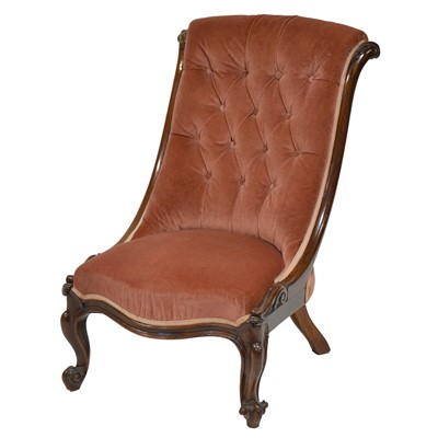 Lot 345 - Victorian rosewood nursing chair