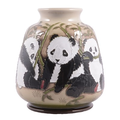 Lot 8 - Moorcroft Pottery - a Panda Family vase.