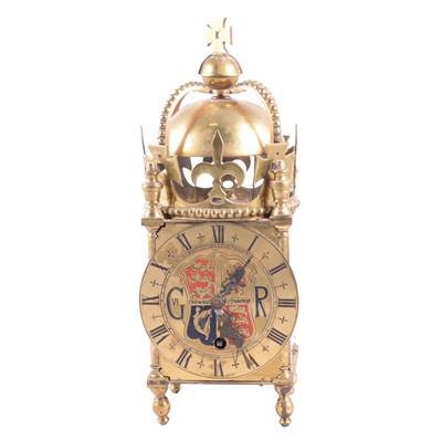 Lot 88 - Brass commemorative lantern clock