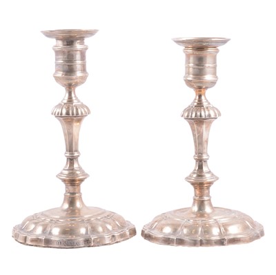 Lot 234 - Pair of Scottish silver candlesticks, Hamilton & Inches, Edinburgh 1906.