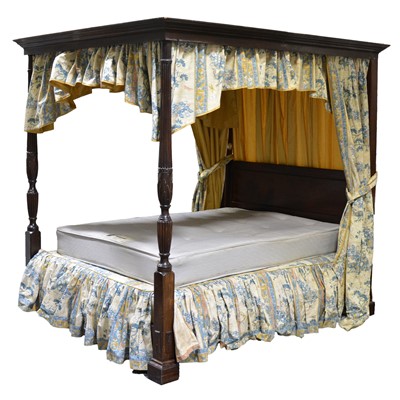 Lot 371 - George III style mahogany full tester bed