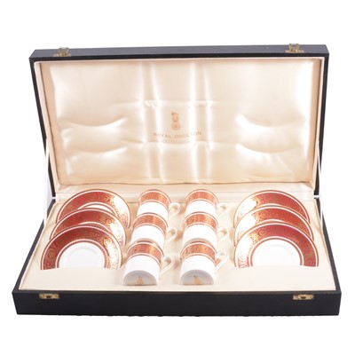 Lot 59 - Set of six Royal Doulton bone china coffee cans and saucers