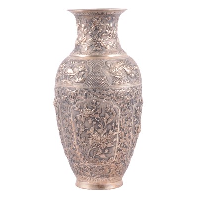 Lot 223 - Japanese white metal vase