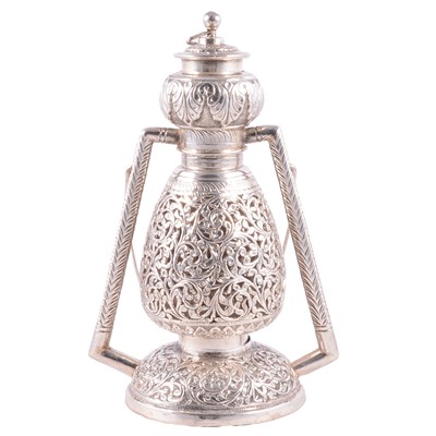 Lot 257 - Indo-Persian white metal lantern
