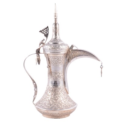 Lot 240 - Arabic white metal coffee pot