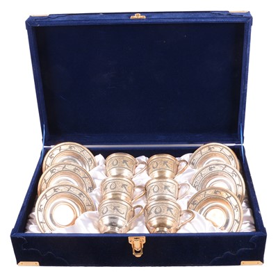 Lot 247 - Indo-Persian white metal coffee set