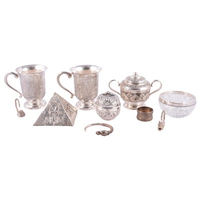 Lot 235 - A small collection of white metal items