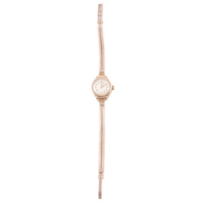 Lot 450 - Rotary – a lady’s 9 carat yellow gold manual wind bracelet wristwatch.