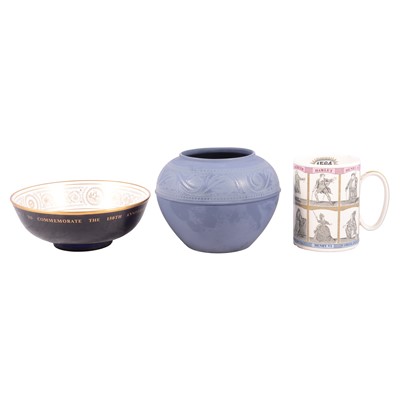 Lot 22 - Royal Doulton Anniversary bowl, Shakespeare tankard and a Wedgwood bowl