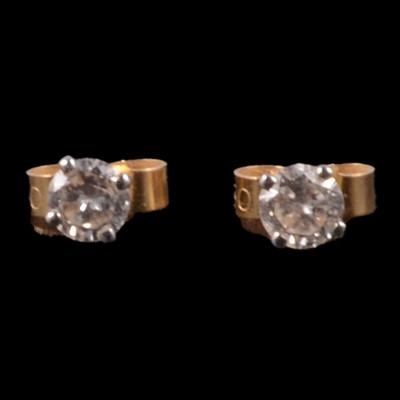 Lot 236 - A pair of diamond earstuds.