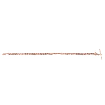Lot 345 - A yellow metal double Albert watch chain.