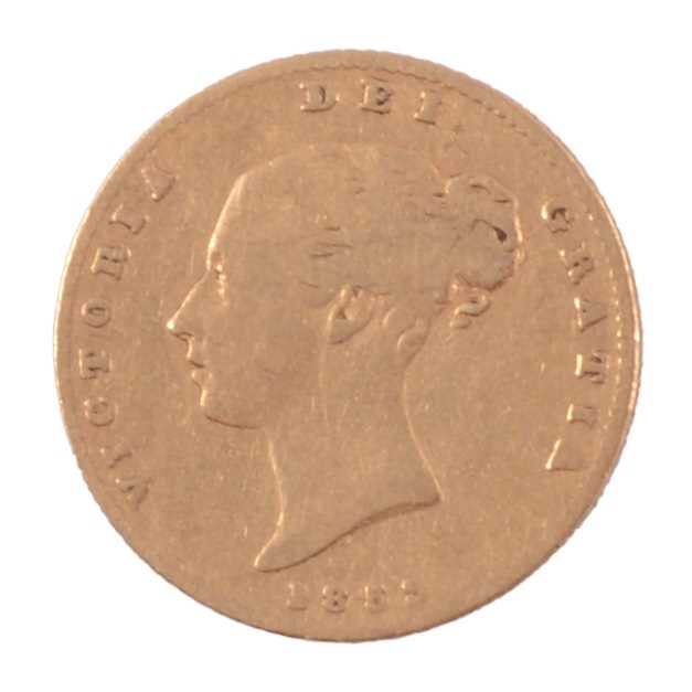 Lot 211 - A Gold Half Sovereign Coin, Victoria Young Head 1853.
