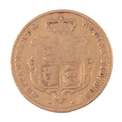 Lot 211 - A Gold Half Sovereign Coin, Victoria Young Head 1853.