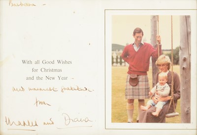 Lot 33 - Royal interest; King Charles III then HRH Prince Charles and Princess Diana signed Christmas card