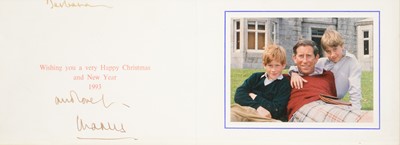 Lot 41 - Royal interest; King Charles III then HRH Prince Charles signed Christmas card