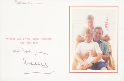 Lot 44 - Royal interest; King Charles III then HRH Prince Charles signed Christmas card