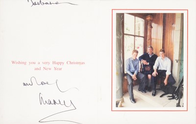 Lot 45 - Royal interest; King Charles III then HRH Prince Charles signed Christmas card