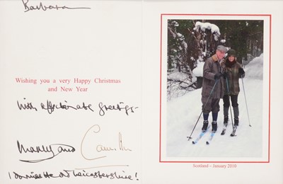 Lot 54 - Royal interest; King Charles III then HRH Prince Charles and Camilla, signed Christmas card