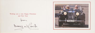 Lot 58 - Royal interest; King Charles III then HRH Prince Charles and Camilla, signed Christmas card